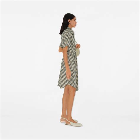 burberry styrene regular|Check Cotton Shirt Dress in Husk .